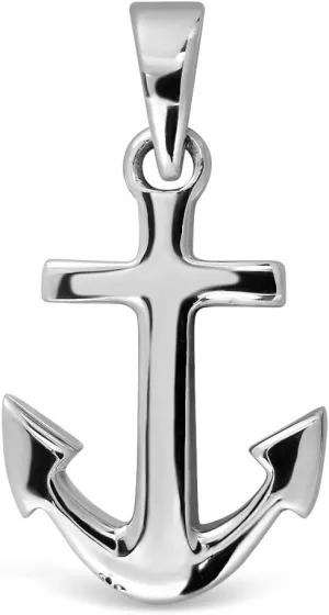 WithLoveSilver 925 Sterling Silver Classic Plain Charm Anchor Pendant