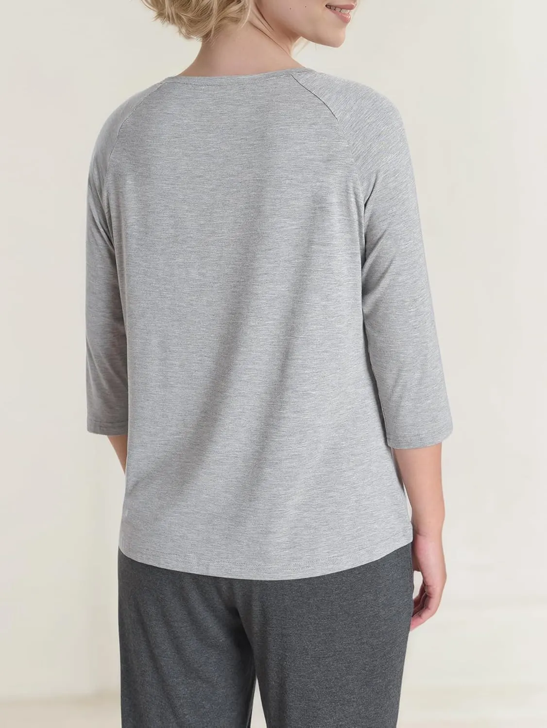 Women's Petite Pajamas Tops 3/4 Sleeve Petite Size T-Shirt