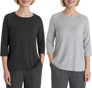 Women's Petite Pajamas Tops 3/4 Sleeve Petite Size T-Shirt