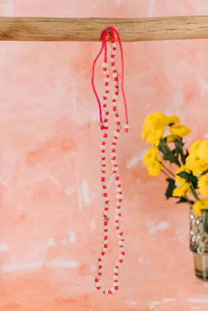 Wooden Bead Necklace - Hot Pink 45cm (NCK 006)