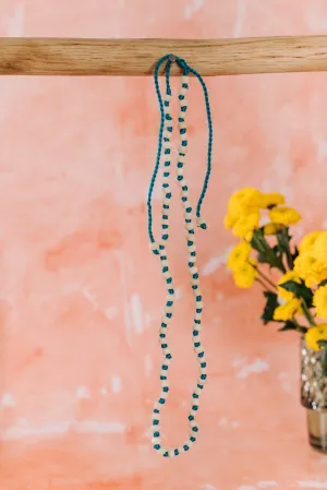 Wooden Necklace - Turquoise 45cm (NCK 007)