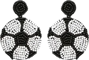 World Cup Beaded Handmade Cute Baseball Basketball Softball Soccer Drop Dangle Colorful Earrings Fun Play Ball Game Sport Party Favor Jewelry for Women