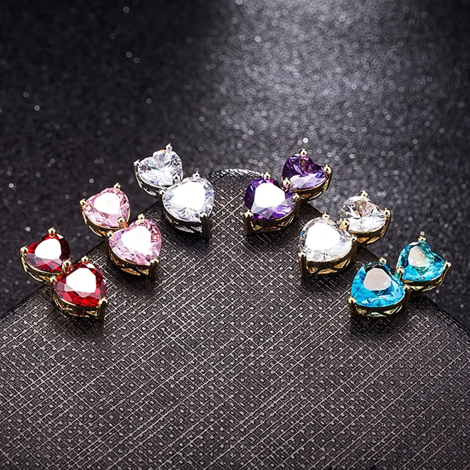 Wycian Navel Rings, Specific Heart Cubic Zirconia Gold Surgical Steel Two Heart 2.9G for Women Girls Body Piercing Jewelry