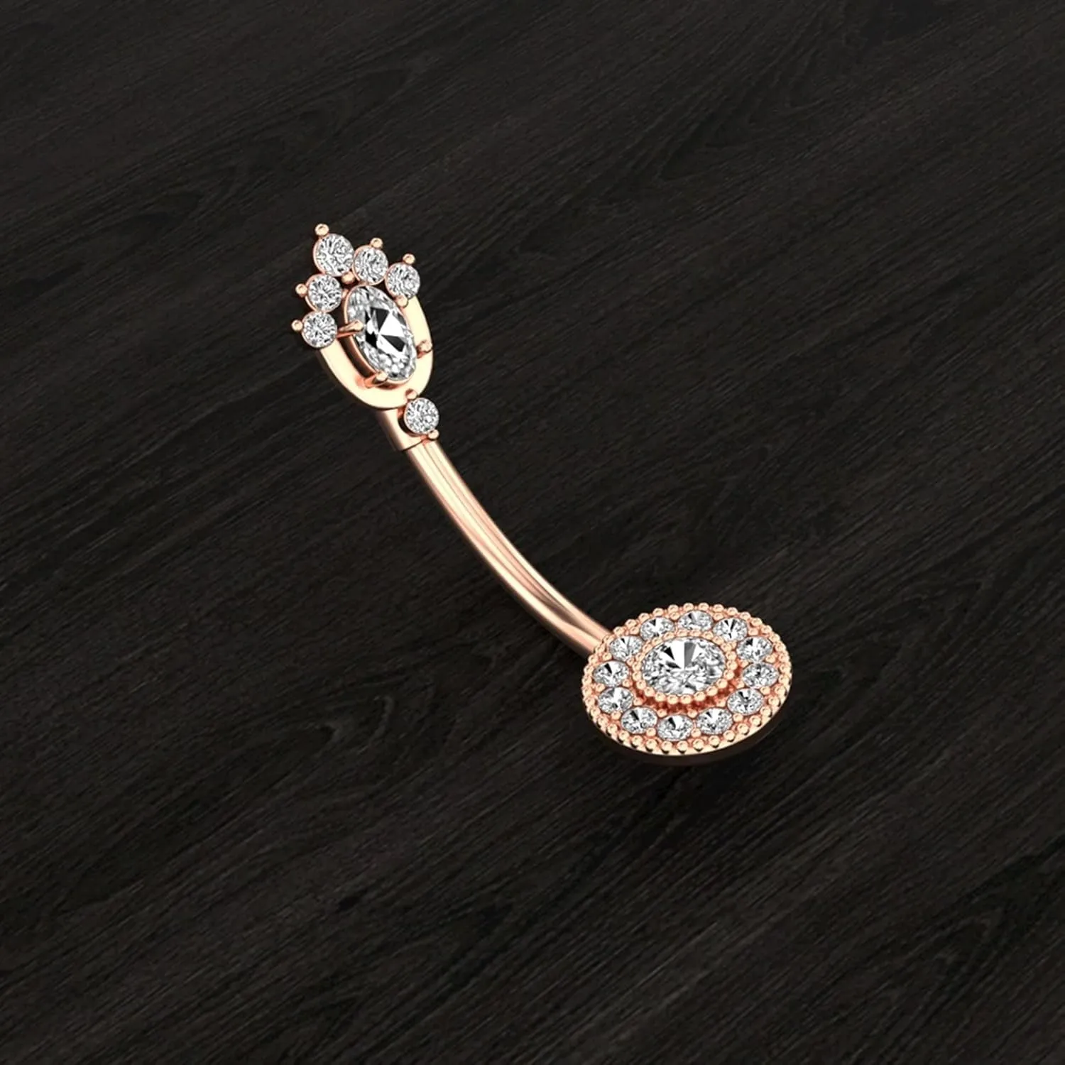 Wycian Small Belly Button Ring, Pregnancy Belly Button Rings Girl Cubic Zirconia Silver Surgical Steel Crown for Women Girls Body Piercing Jewelry