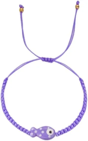 XAM Adjustable Braided Friendship Bracelet with Cute Fish Charm, Multiple Color Options Boho Stackable Wrist Jewelry for Women