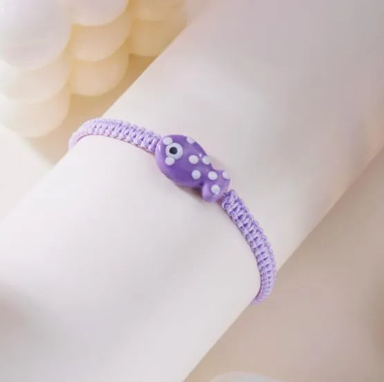 XAM Adjustable Braided Friendship Bracelet with Cute Fish Charm, Multiple Color Options Boho Stackable Wrist Jewelry for Women