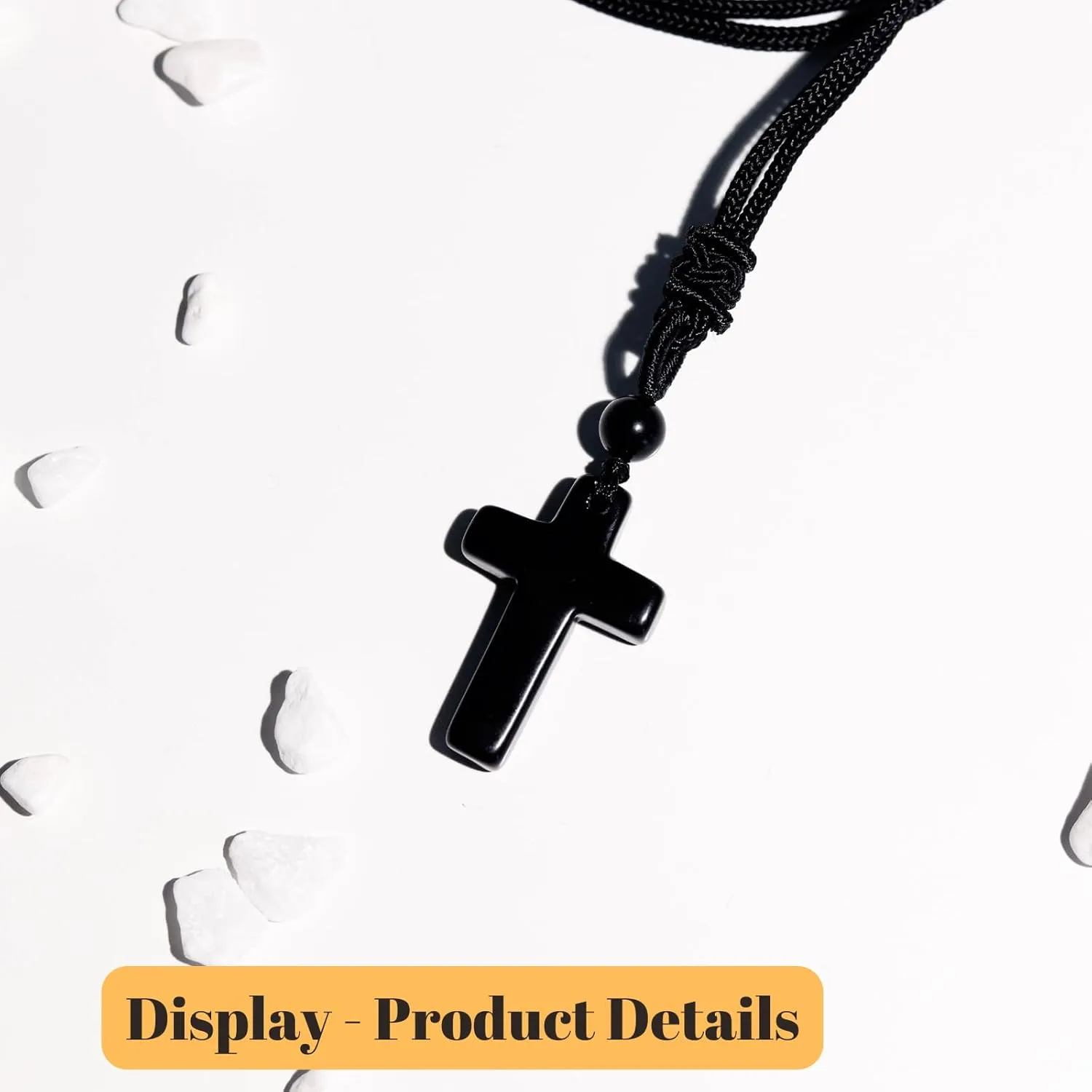 XIANNVXI Healing Crystal Stone Pointed Necklace Adjustable Black Rope Natural Gemstone Pendant Necklaces Jewelry for Men Women