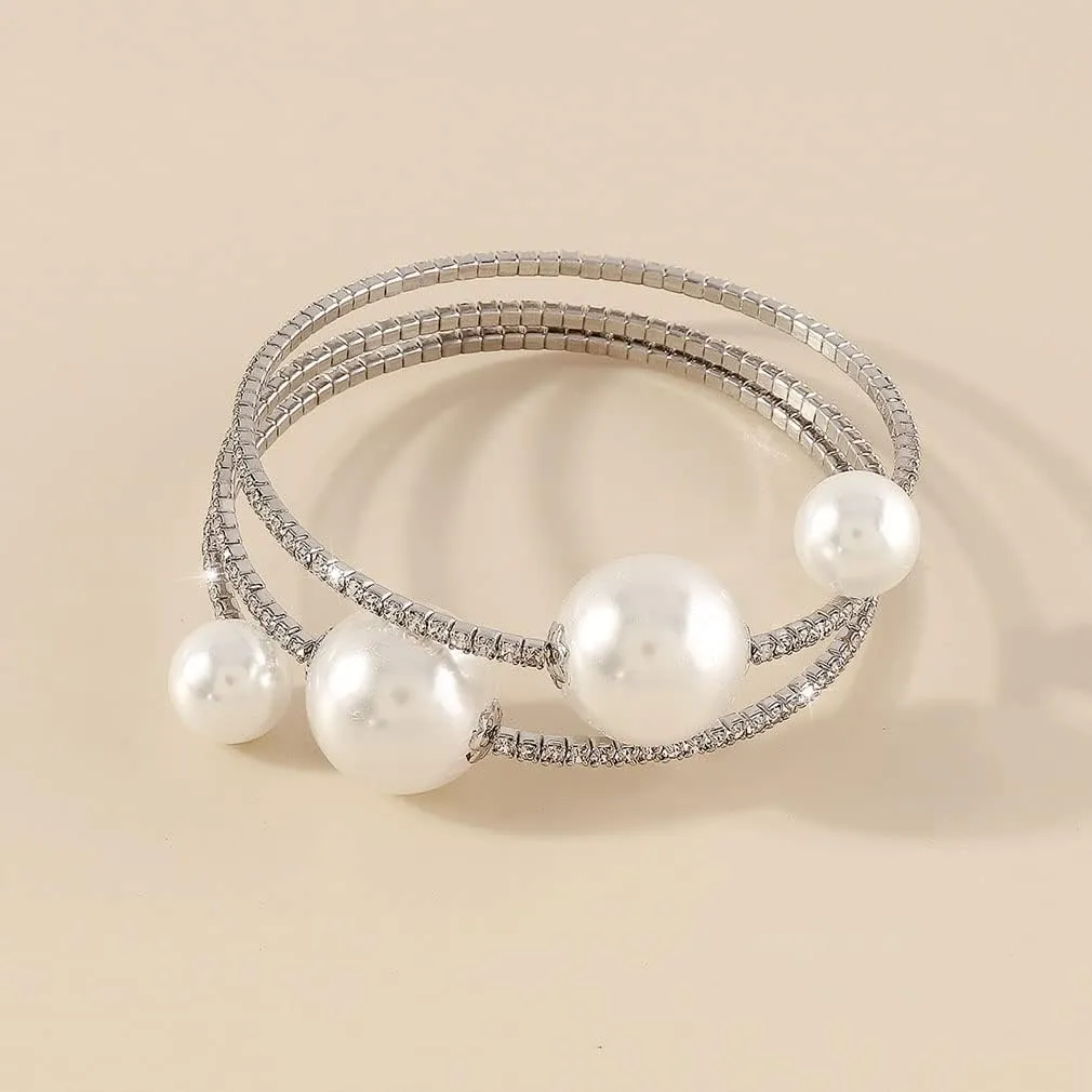 YAZILIND Women's Bracelet Imitation Pearl Rhinestone Elegant Birthday Party Jewelry
