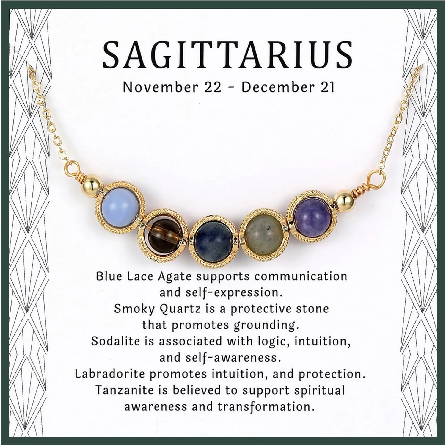 Zodiac Necklaces for Women, Natural Healing Crystal Zodiac Necklace Gifts Handmade Gemstone Beads Choker Necklace for Women Spiritual Astrology Jewelry Birthday Gifts