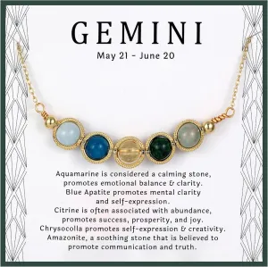 Zodiac Necklaces for Women, Natural Healing Crystal Zodiac Necklace Gifts Handmade Gemstone Beads Choker Necklace for Women Spiritual Astrology Jewelry Birthday Gifts